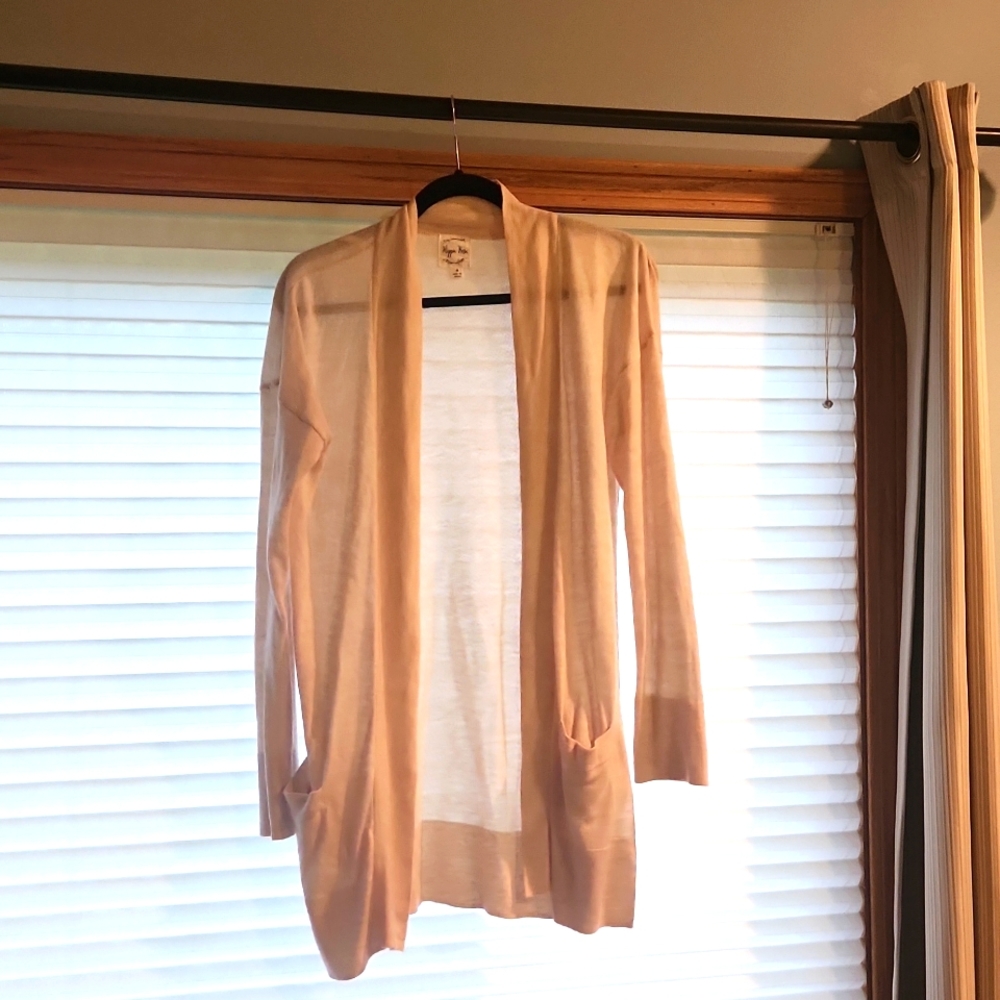 Lightweight cream long sleeve cardigan sweater,  size medium from Hippie Rose